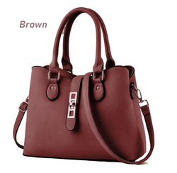 Womens' rexine plain hand bag BROWN