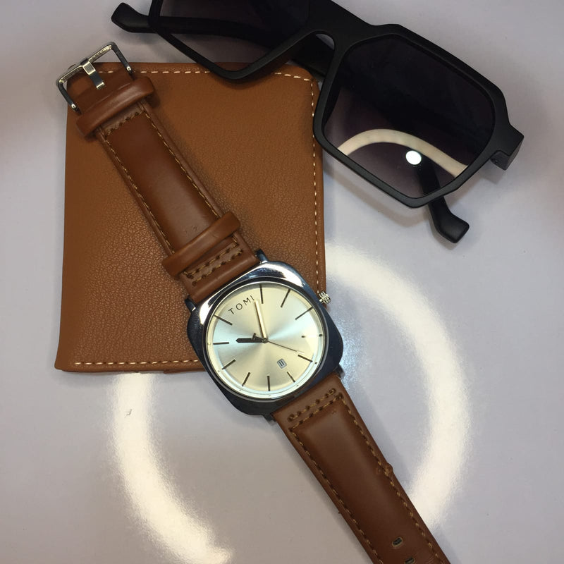 3 in 1 *Tomi Trio Bundle: Watch, SunglasseS & Wallet – Style Meets Savings!*