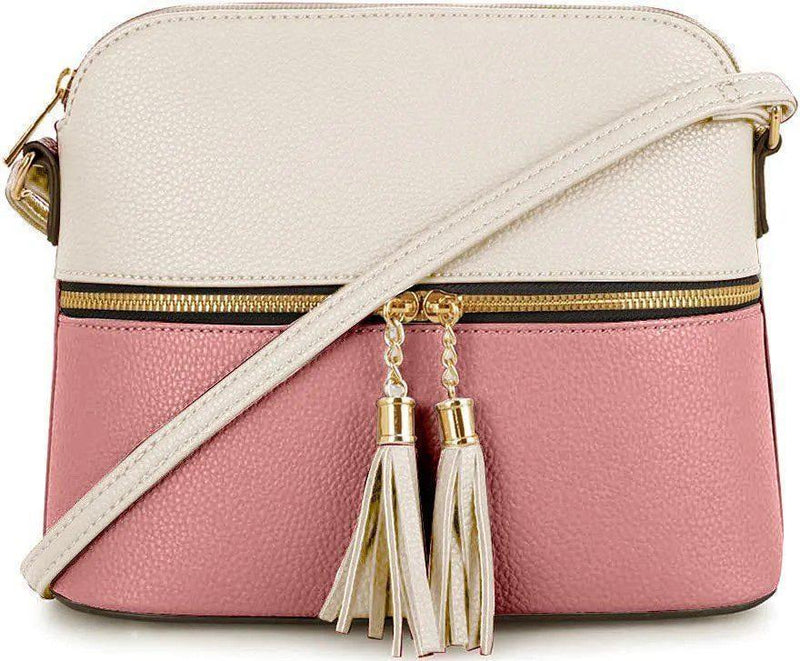 Women's pu Leather textured handbag set PINK