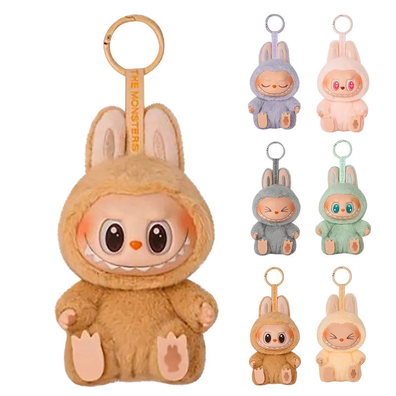 Labubu Doll Plush Toy & Keychain – Have a Seat Trending Cute Cartoon Character | Soft Stuffed Kawaii Anime Labubu Figure for Kids | Decorative Baby Doll | Gift for Girls Boys | Bed Shelf Decoration |