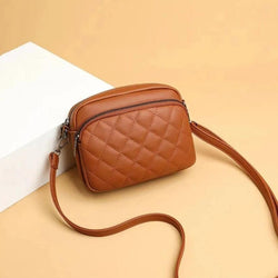 Chic Brow Pu Leather Embroidery Women's Shoulder Bag, C-AR-7 BROWN